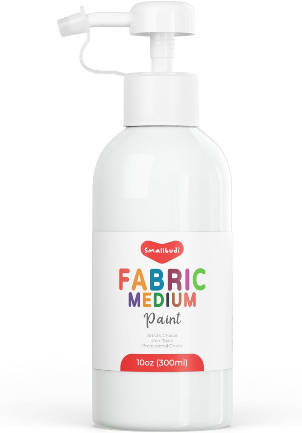 Smallbudi Professional Effects Fabric Medium, 10oz Textile Medium with Pump | Fluid Acrylic Medium for Fabric Painting, Improves Paint Adhesion and Flexibility, for DIY Clothing T-shirts Shoes